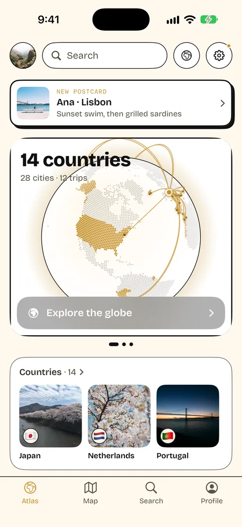 The Atlas tab in Pop.